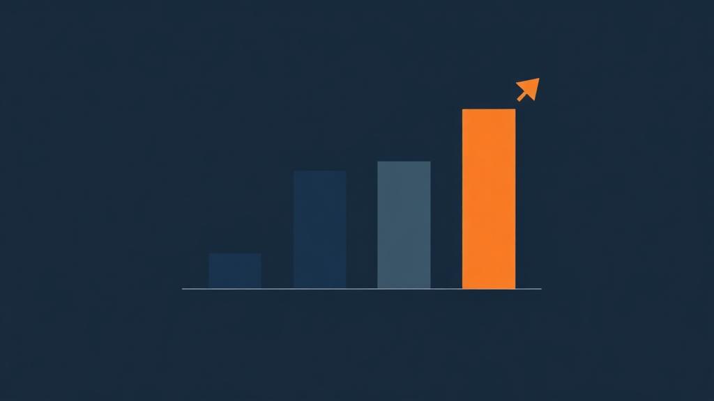 Bar chart with one bright orange bar leaping past the others