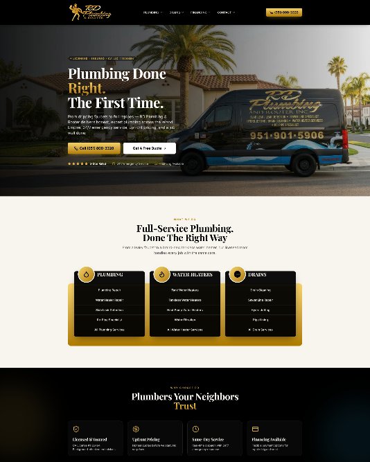 RD Plumbing & Rooter — Plumbing website designed by Stuart McHenry
